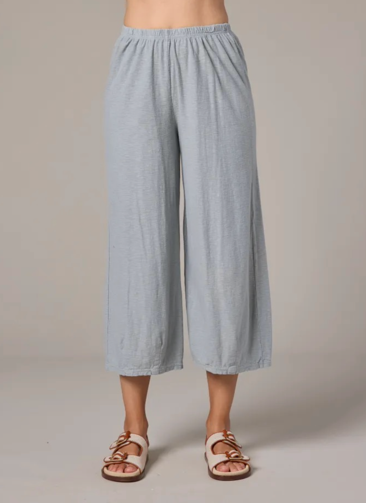 CUT LOOSE Linen Cotton Jersey Cropped Pant with Darts - 5012088