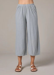CUT LOOSE Linen Cotton Jersey Cropped Pant with Darts - 5012088