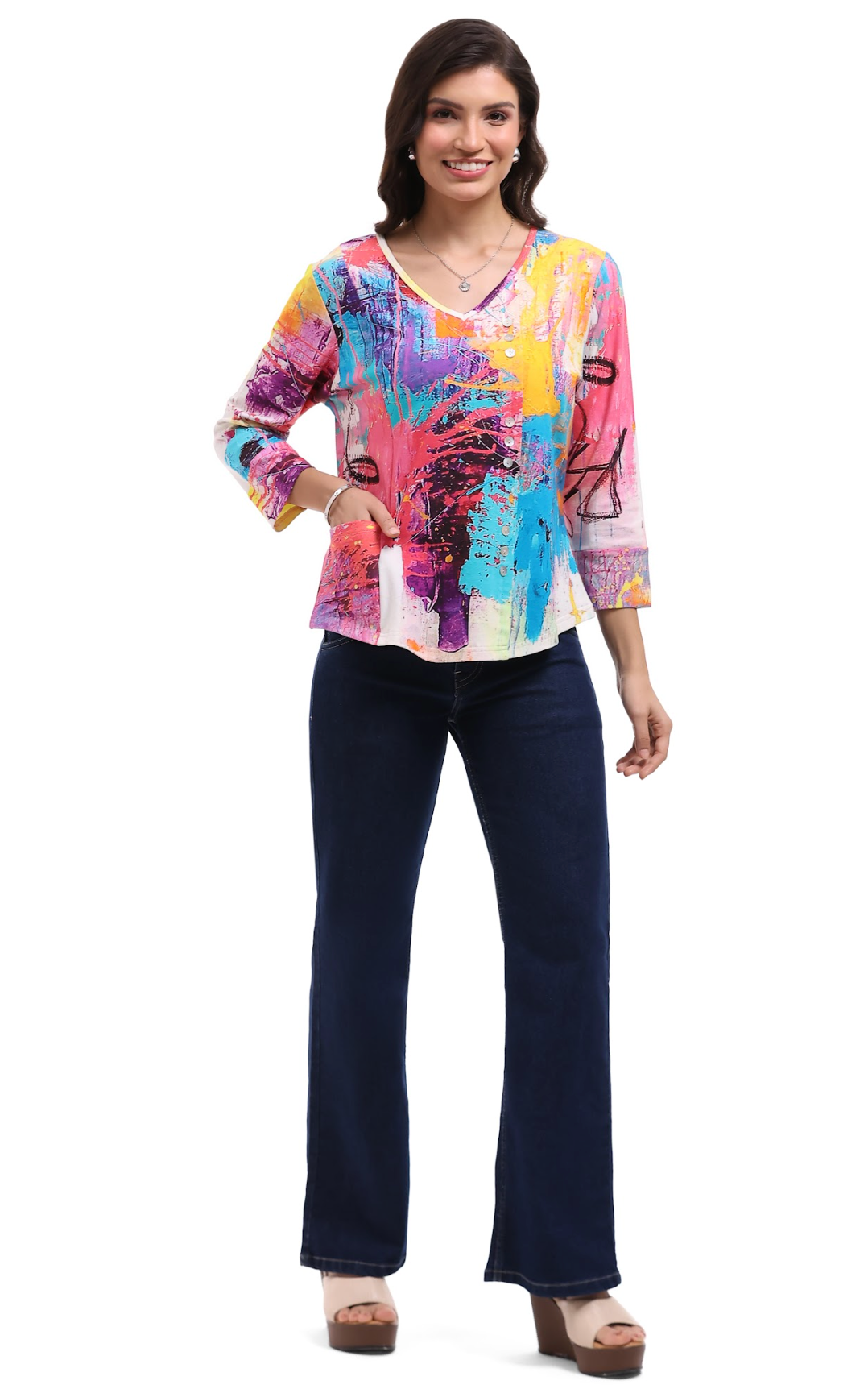 Parsley & Sage VIVIAN BUTTON TOP - 26T20C6