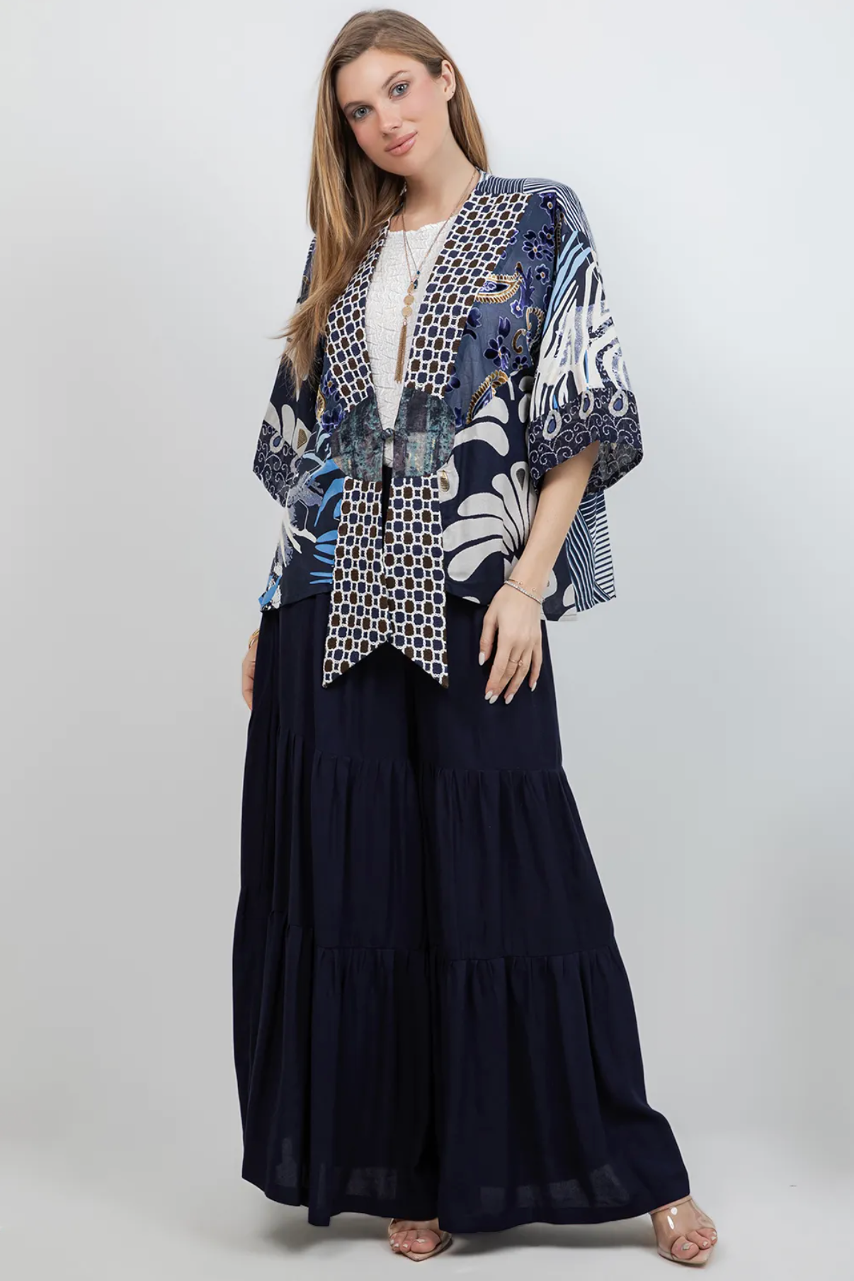 Sterling Style Frog Closure Jacket - 6191J NAVY/WHITE