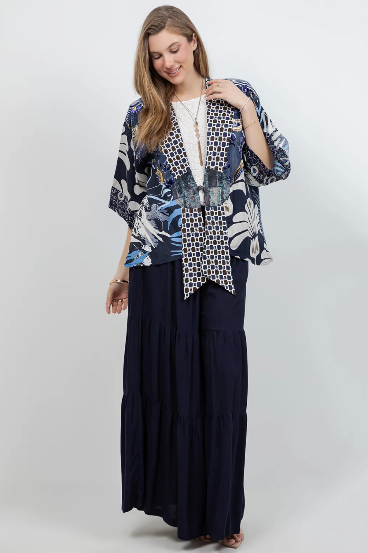 Sterling Style Frog Closure Jacket - 6191J NAVY/WHITE