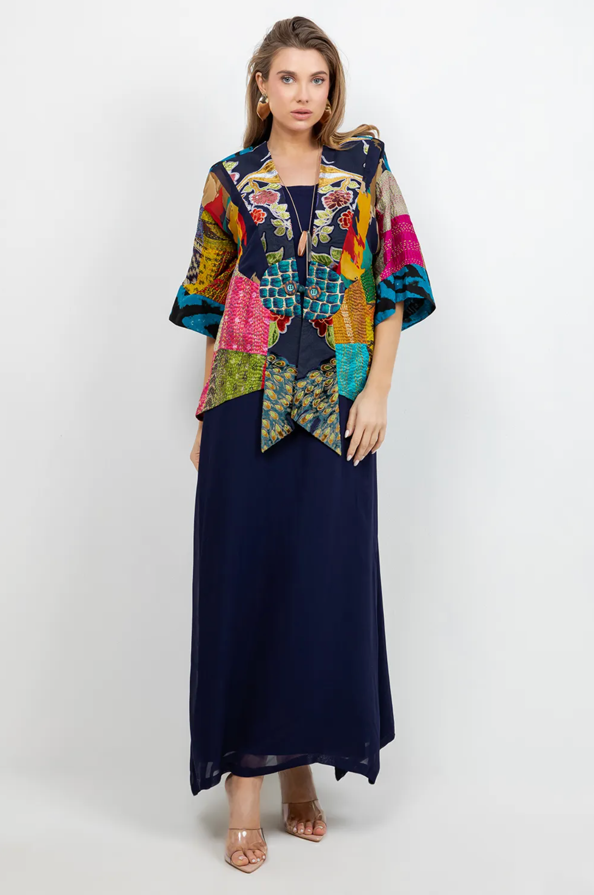 Sterling Style Frog Closure Jacket - 6187J NAVY/MULTI