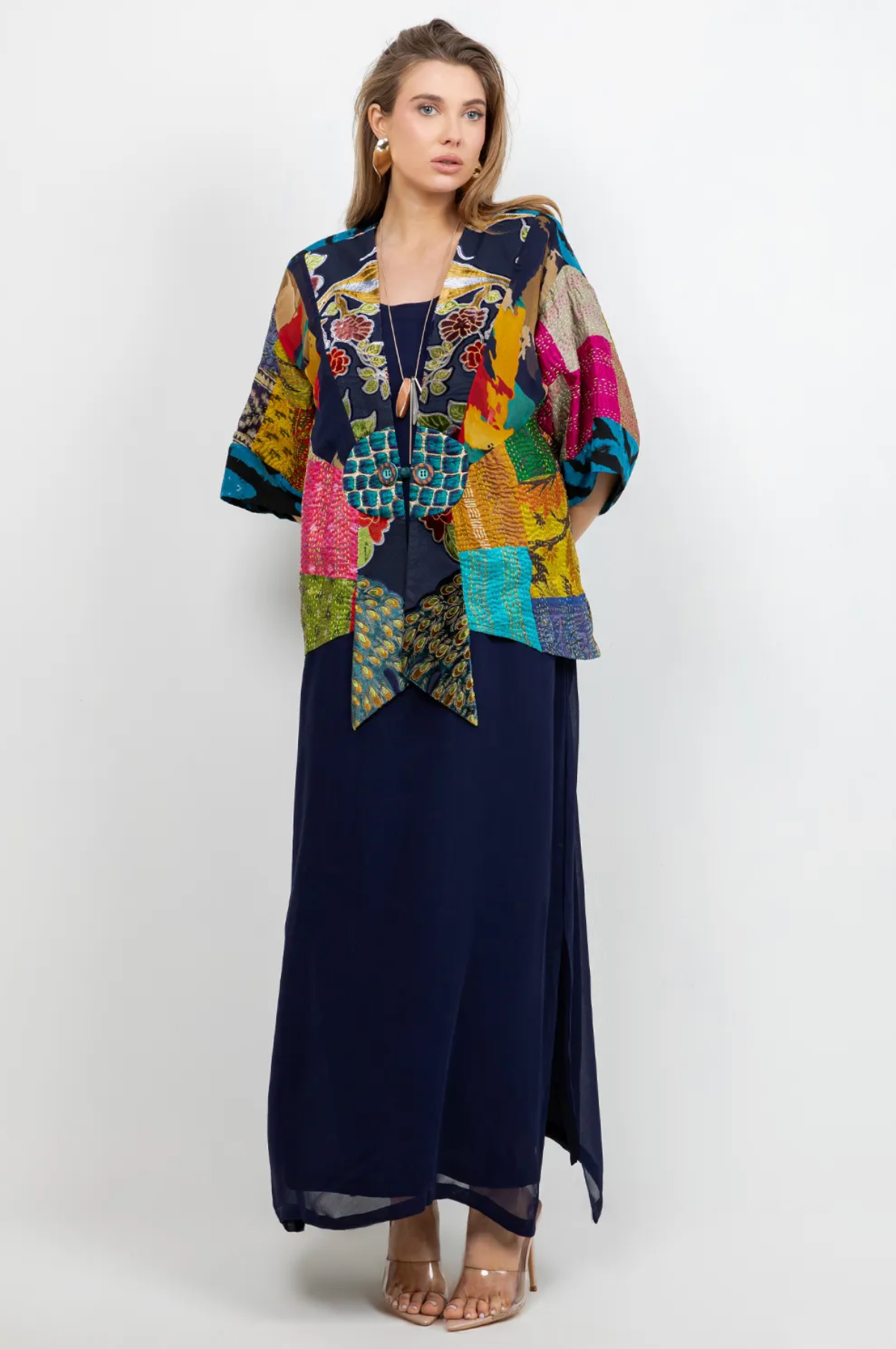 Sterling Style Frog Closure Jacket - 6187J NAVY/MULTI