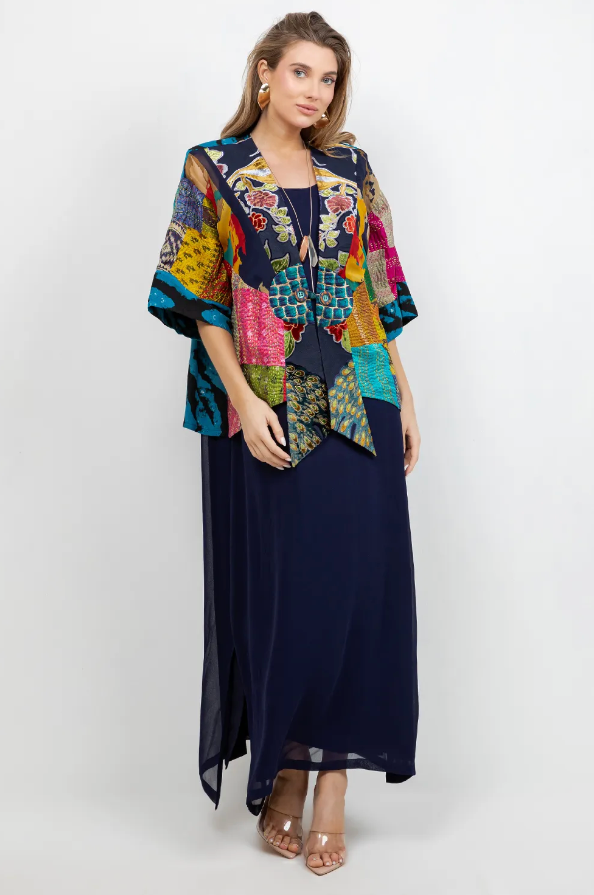 Sterling Style Frog Closure Jacket - 6187J NAVY/MULTI