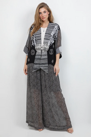 Sterling Style Frog Closure Jacket - 6190J BLACK/WHITE