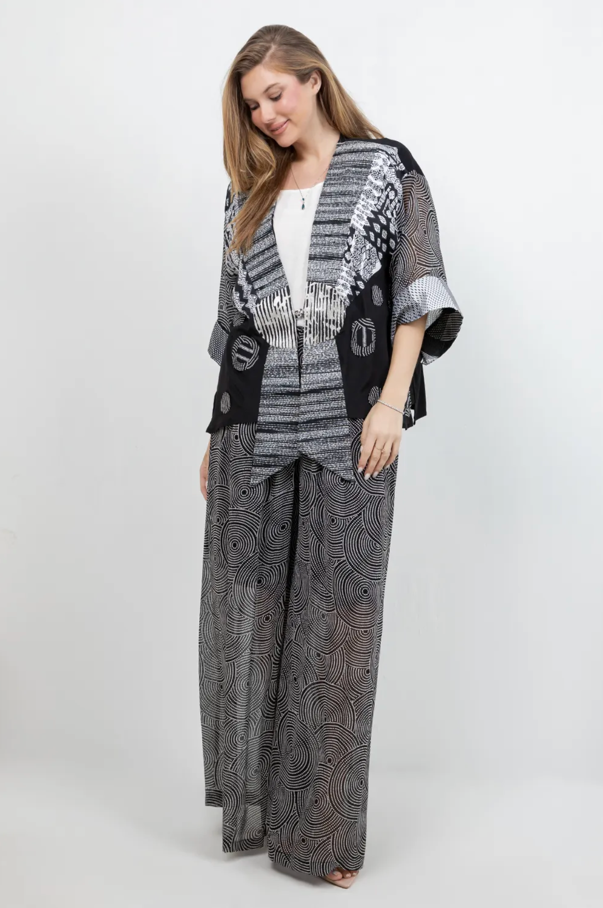Sterling Style Frog Closure Jacket - 6190J BLACK/WHITE