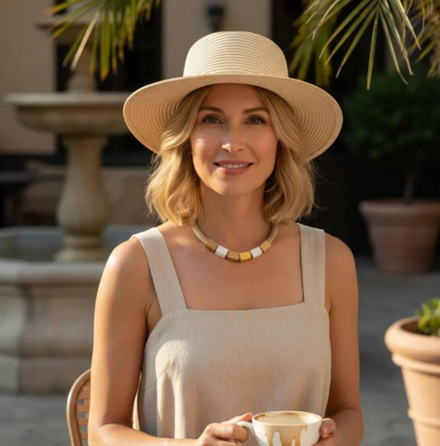 CHRISTINA BRAMPTI NECKLACE - CB-CUBIC 2085 BEIGE/GOLD