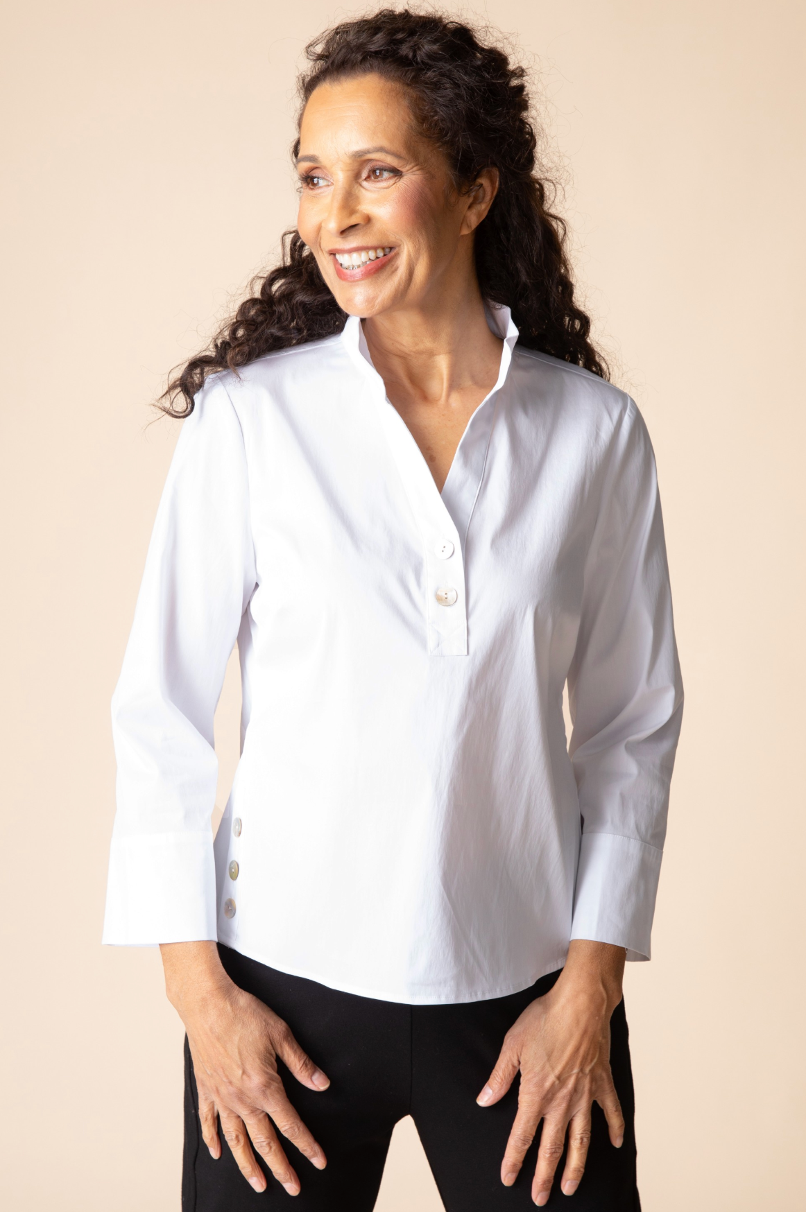 Habitat Perfect Travel Shirts Half Placket Pullover - 15045 - WHITE