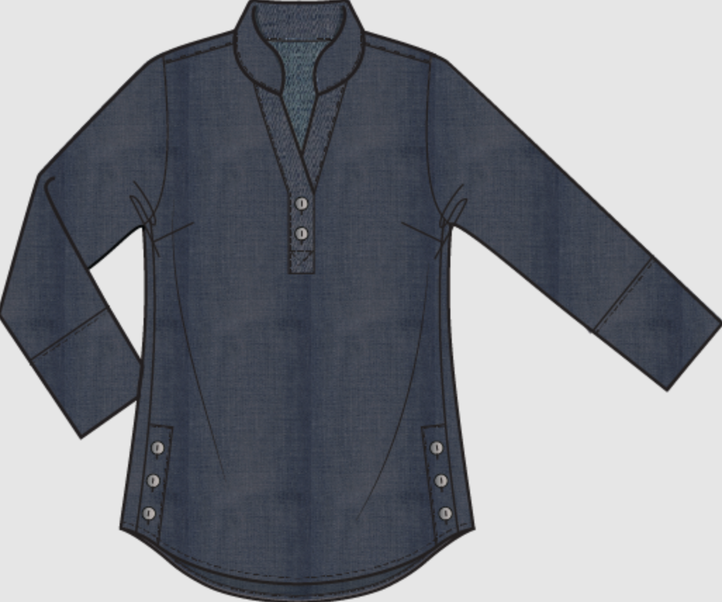 Habitat Perfect Travel Denim Half Placket Pullover - 15545 - DARK DENIM (NOT MEDIUM DENIM)