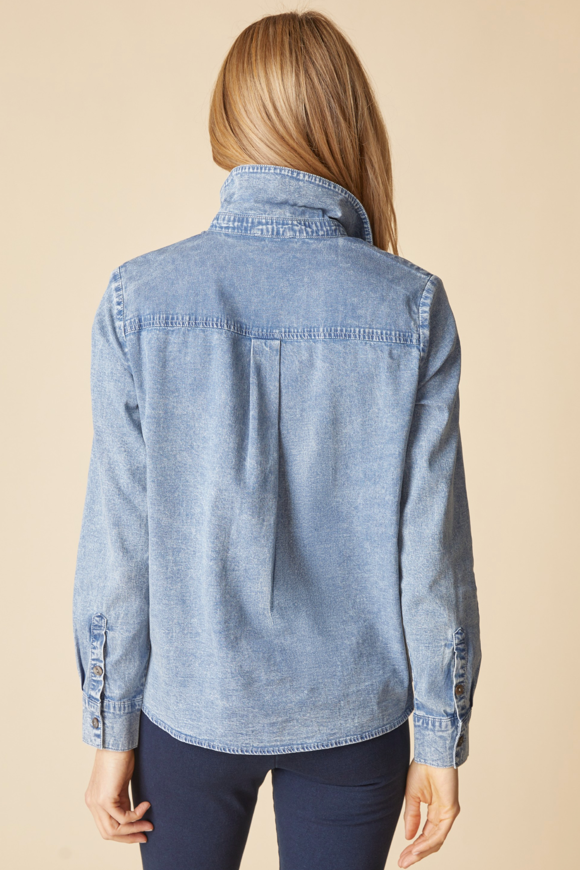 Habitat Perfect Travel Denim Shaped Hem Shirt - 15524 - LIGHT DENIM