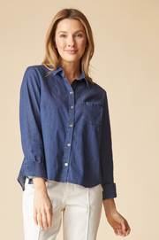 Habitat Perfect Travel Denim Shaped Hem Shirt - 15524 - DARK DENIM