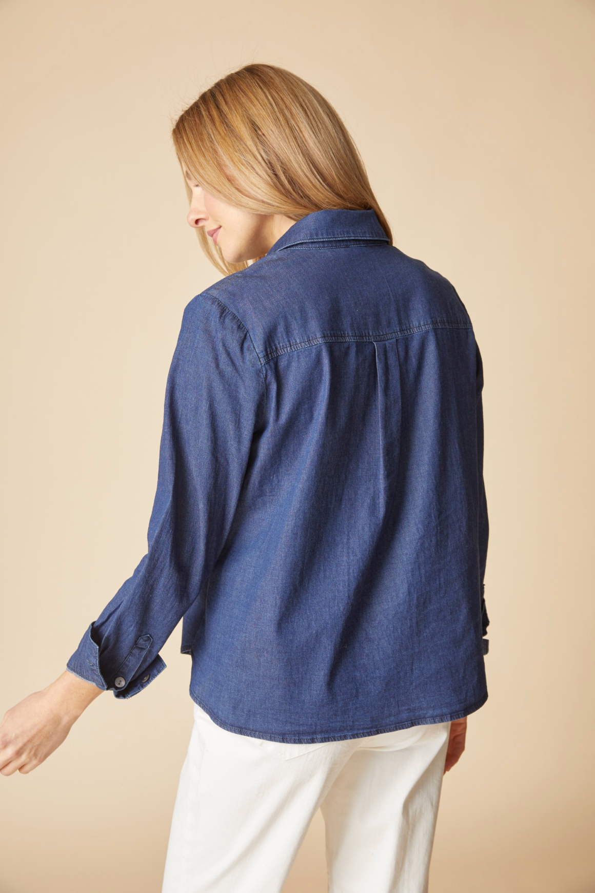Habitat Perfect Travel Denim Shaped Hem Shirt - 15524 - DARK DENIM