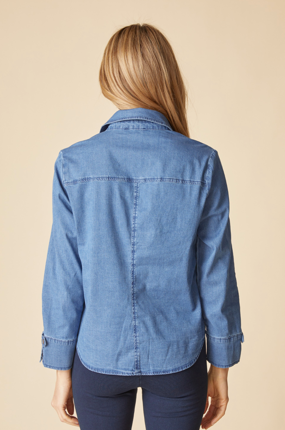Habitat Perfect Travel Denim Tab Detail Shirt - 15516 - MEDIUM DENIM