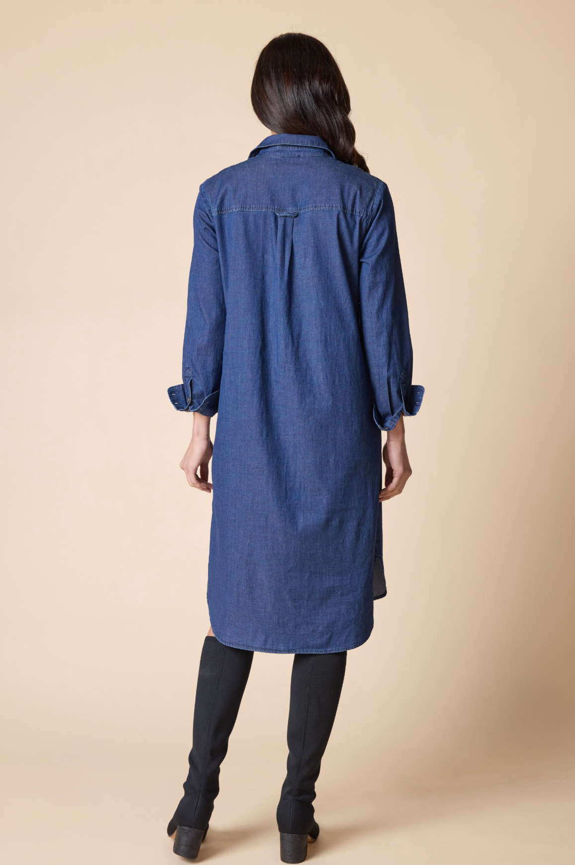 Habitat Perfect Travel Denim Cafe Midi Dress - 15587 - DARK DENIM