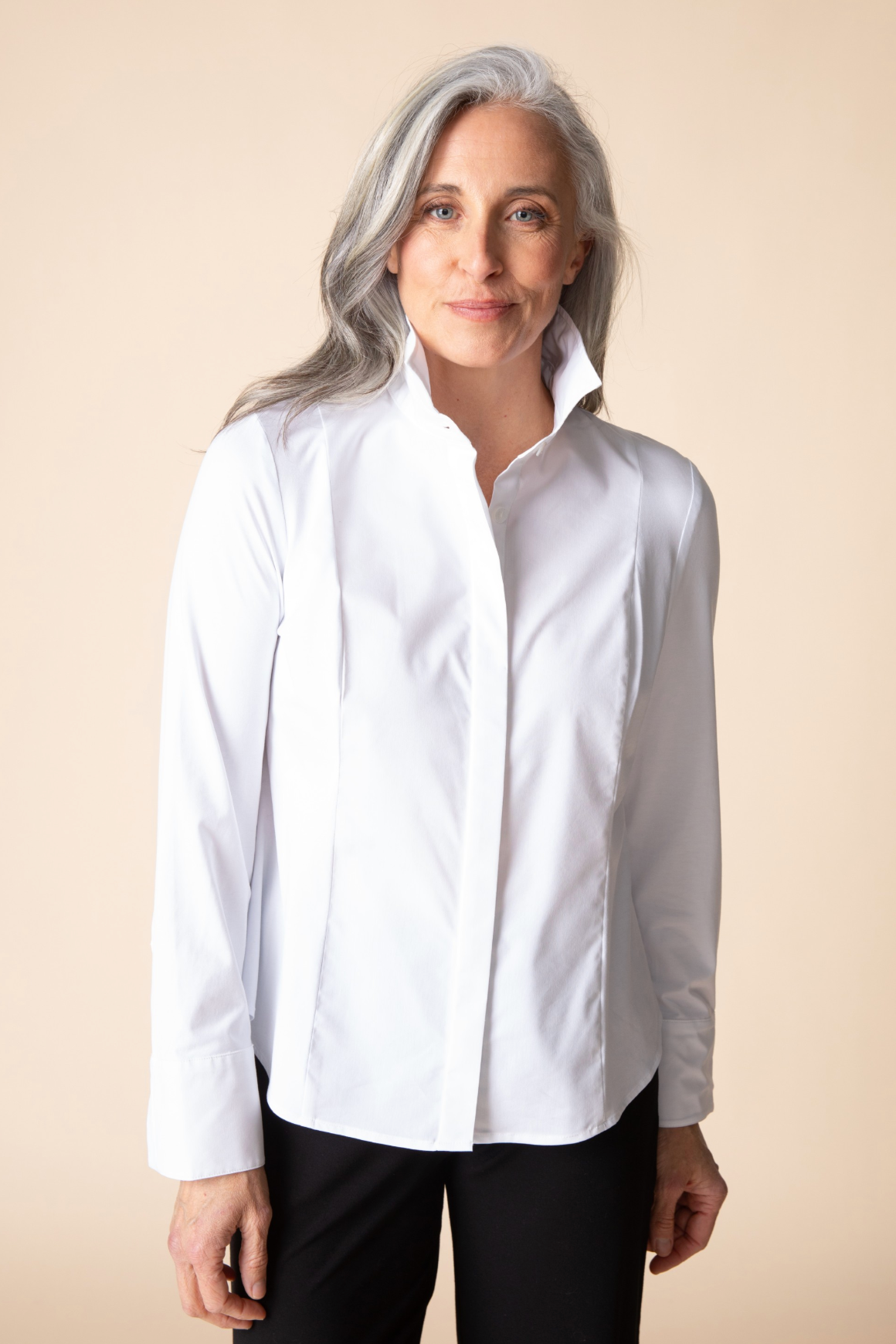Habitat Knit Mix Shirts Hidden Placket Shirt - 15601 - WHITE