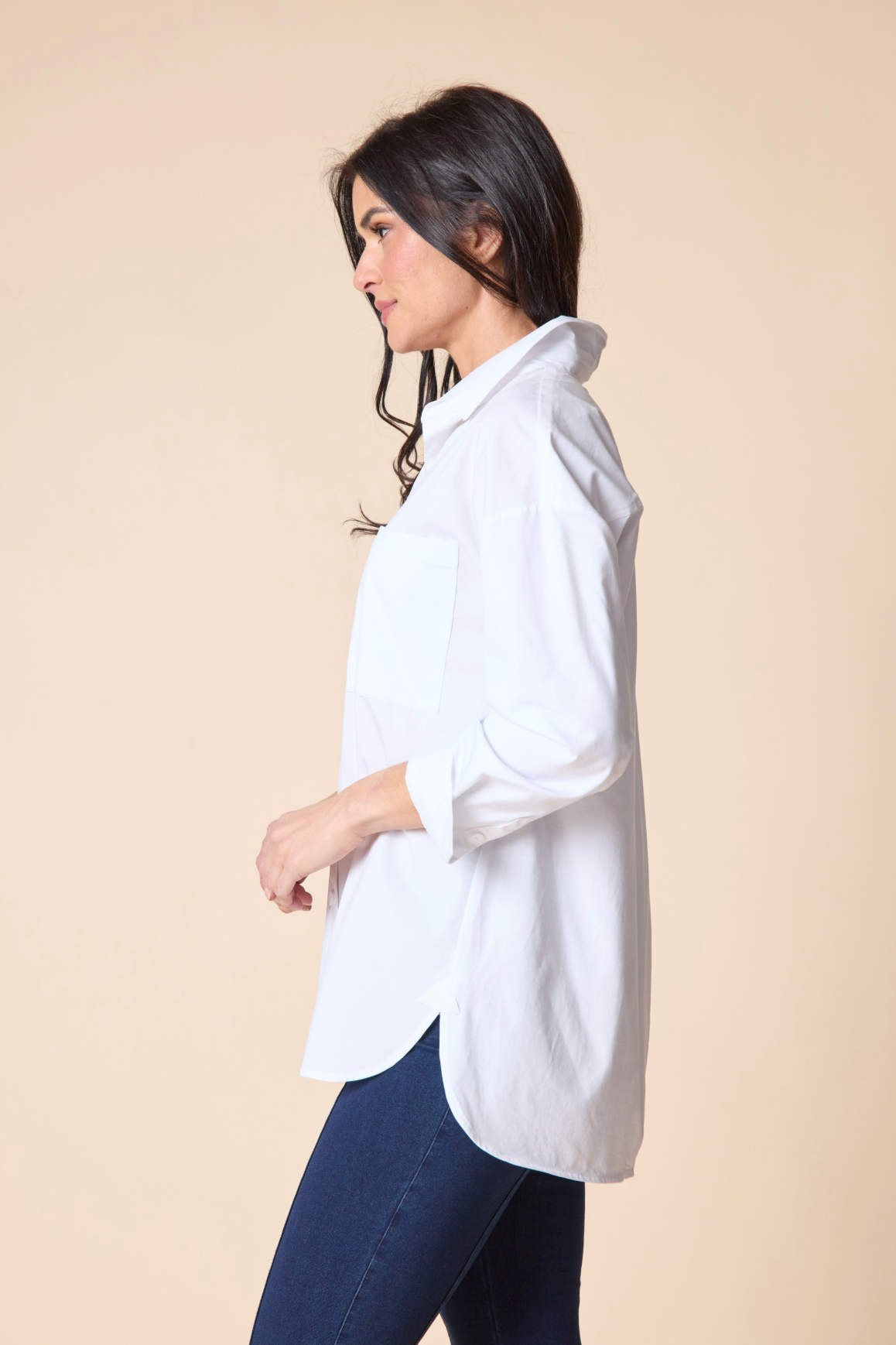 Habitat Knit Mix Shirts Boyfriend Shirt - 15603 - WHITE