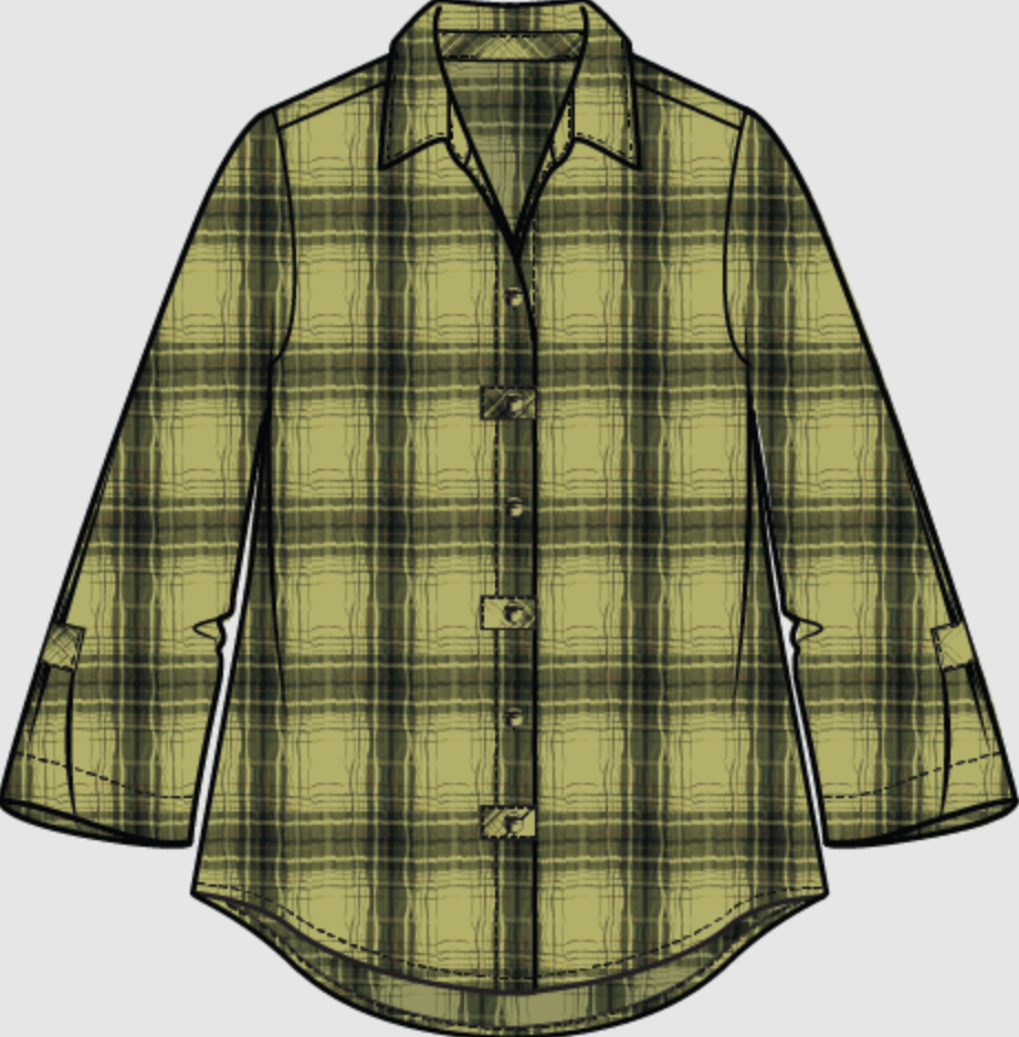 Habitat Crinkle Windowpane Tab Swing Shirt - 75109 - SPROUT (NOT WINTER WHITE)