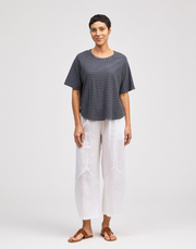 CUT LOOSE Navy Stripe Short Sleeve Boxy Raglan Tee - 5476145