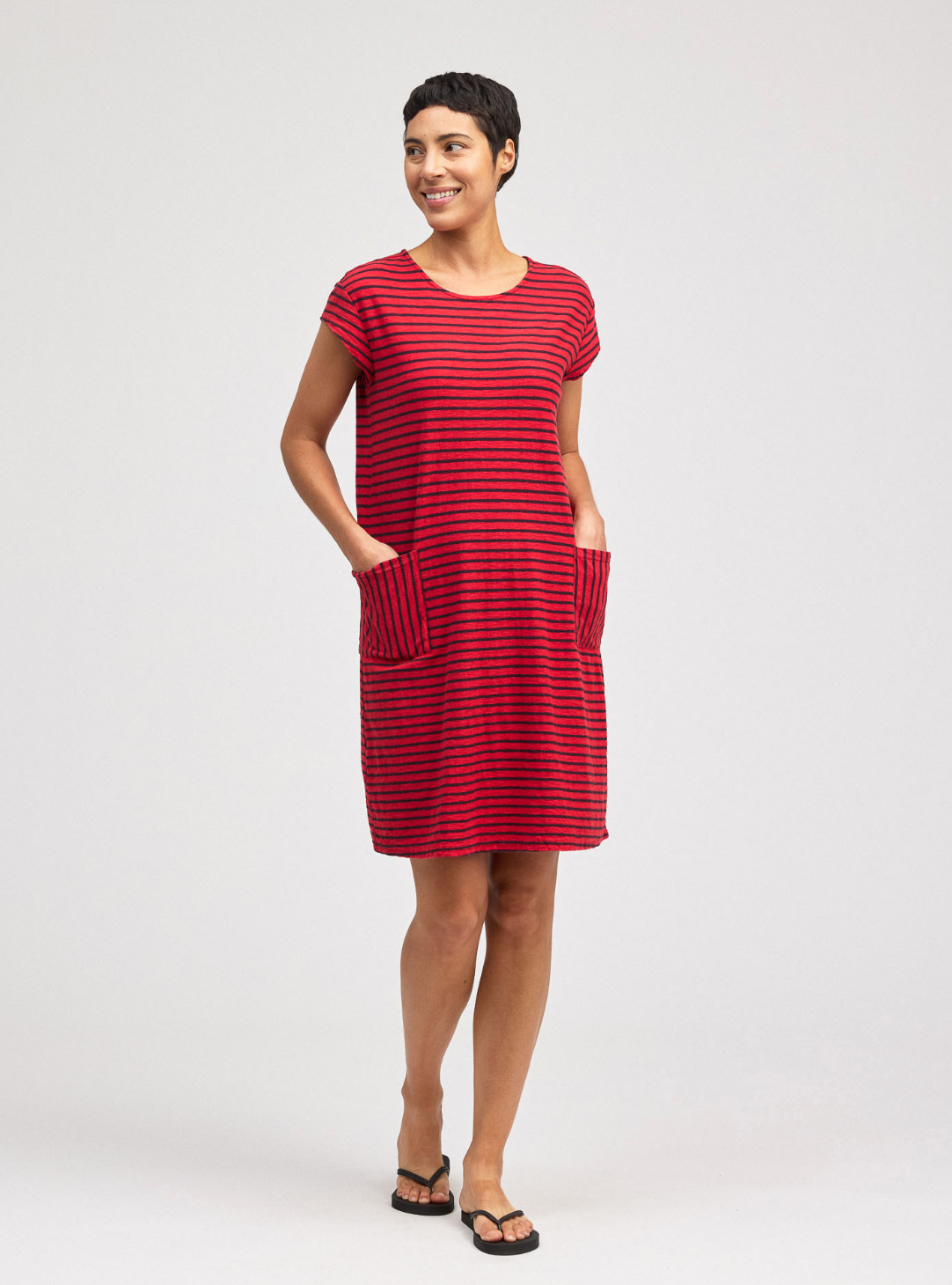 CUT LOOSE Navy Stripe T-Shirt Dress - 5471148