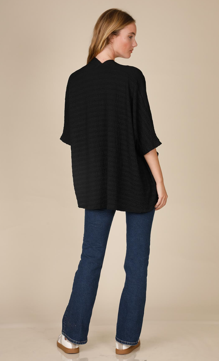 INOAH "Mint" - Solid Short Textured Cardigan (NOT BLACK)