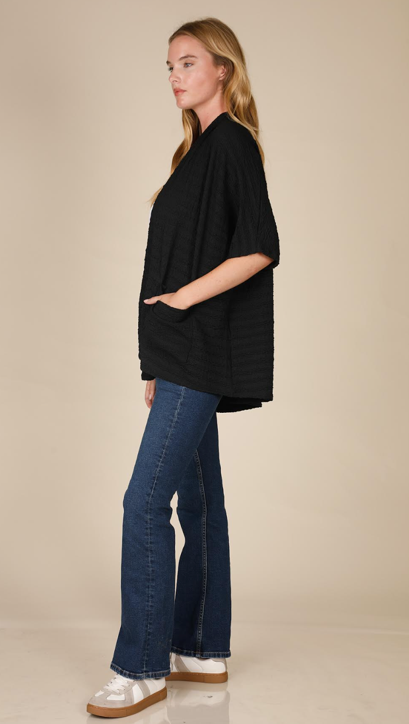 INOAH "Mint" - Solid Short Textured Cardigan (NOT BLACK)