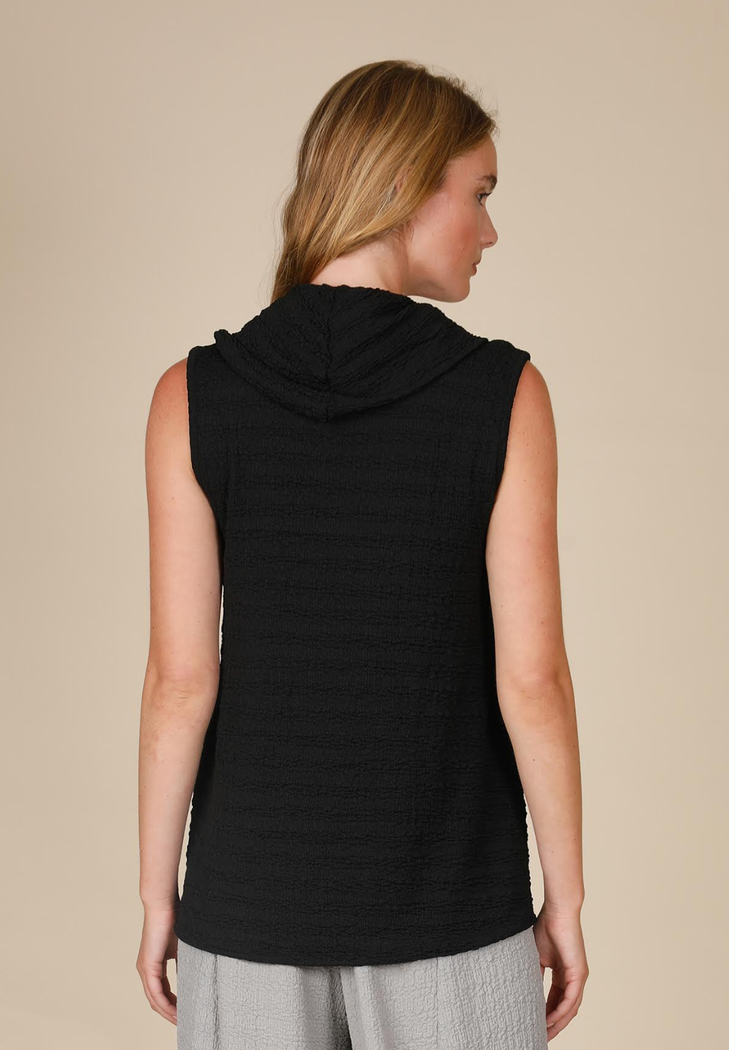 INOAH "Silver" - Solid Textured Cowl Neck Tank (NOT BLACK)