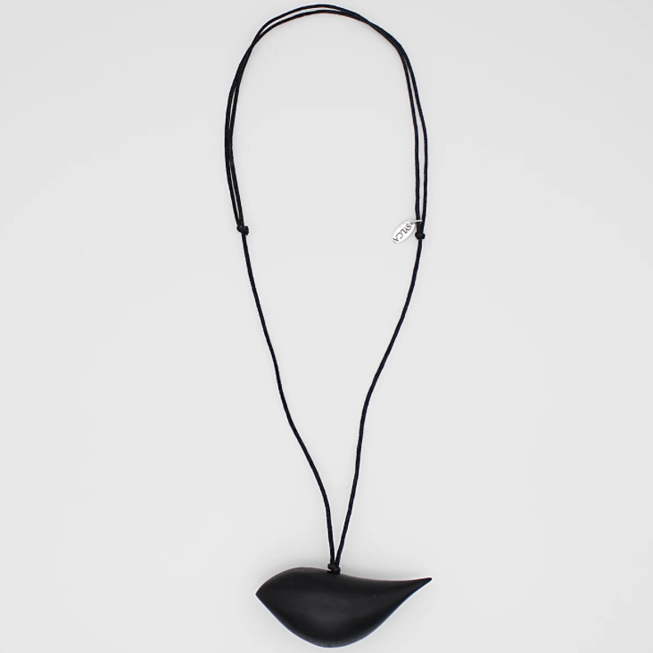 SYLCA Black Robin Pendant Necklace
