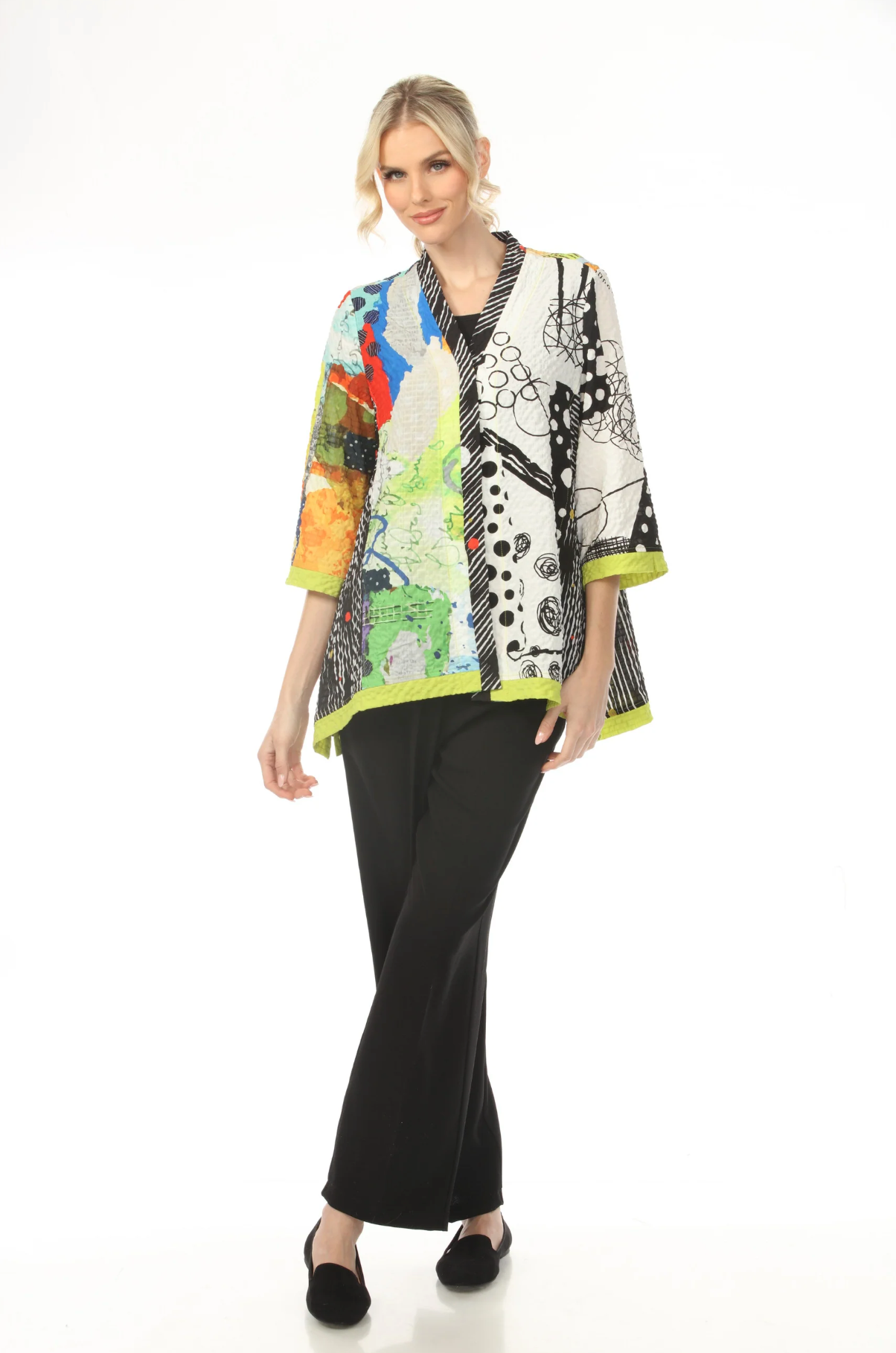 MOONLIGHT Mixed Media Abstract Color Print Top - 4272
