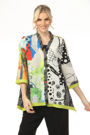 MOONLIGHT Mixed Media Abstract Color Print Top - 4272