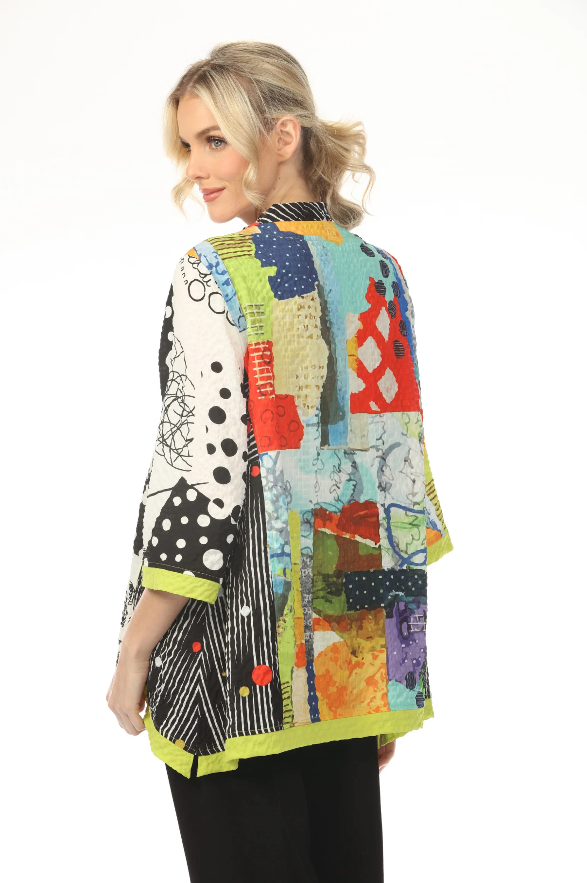 MOONLIGHT Mixed Media Abstract Color Print Top - 4272
