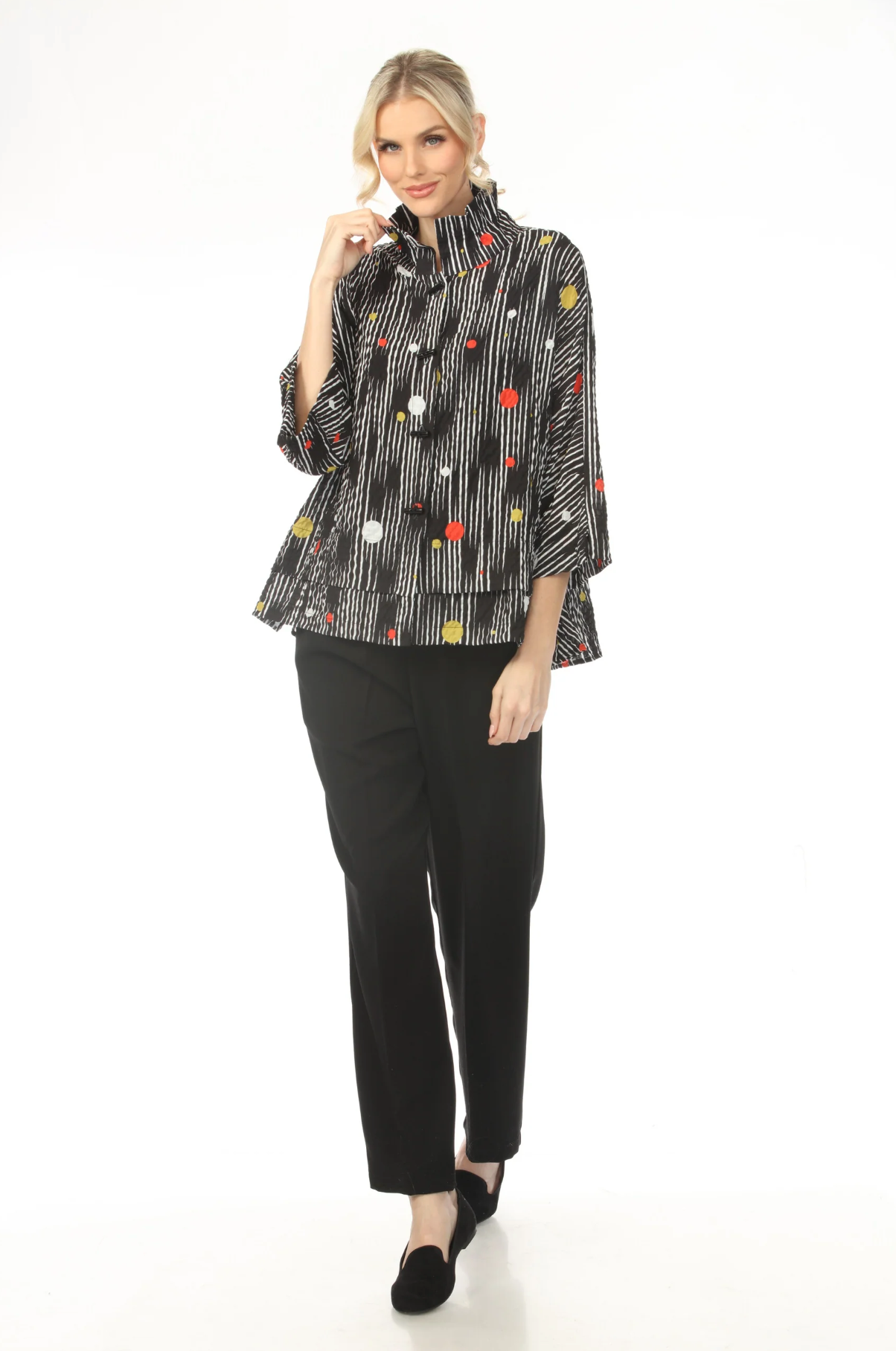 MOONLIGHT Button Down Stripe & Polka Dot Top - 2694NEW