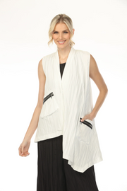 MOONLIGHT Solid White Zip Pocket Vest - WV2017