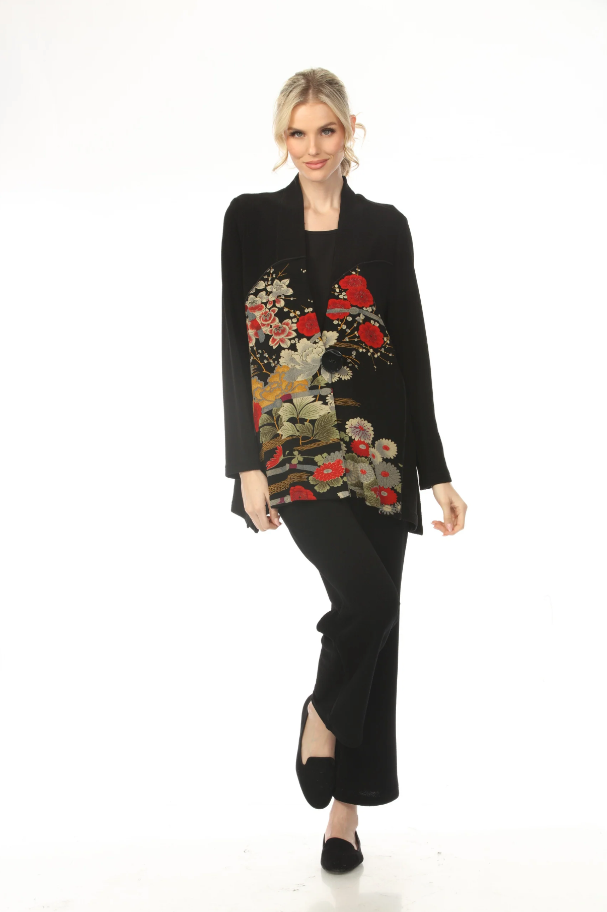 MOONLIGHT Button Closure Floral Print Top - CM108 - ASIAN GARDEN