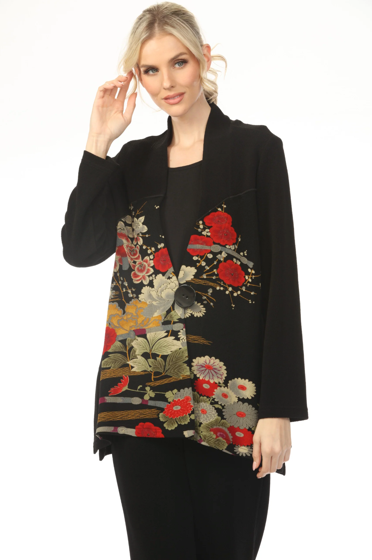 MOONLIGHT Button Closure Floral Print Top - CM108 - ASIAN GARDEN