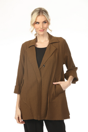 MOONLIGHT Collard Solid Color Pocket Top - 7584 - OLIVE