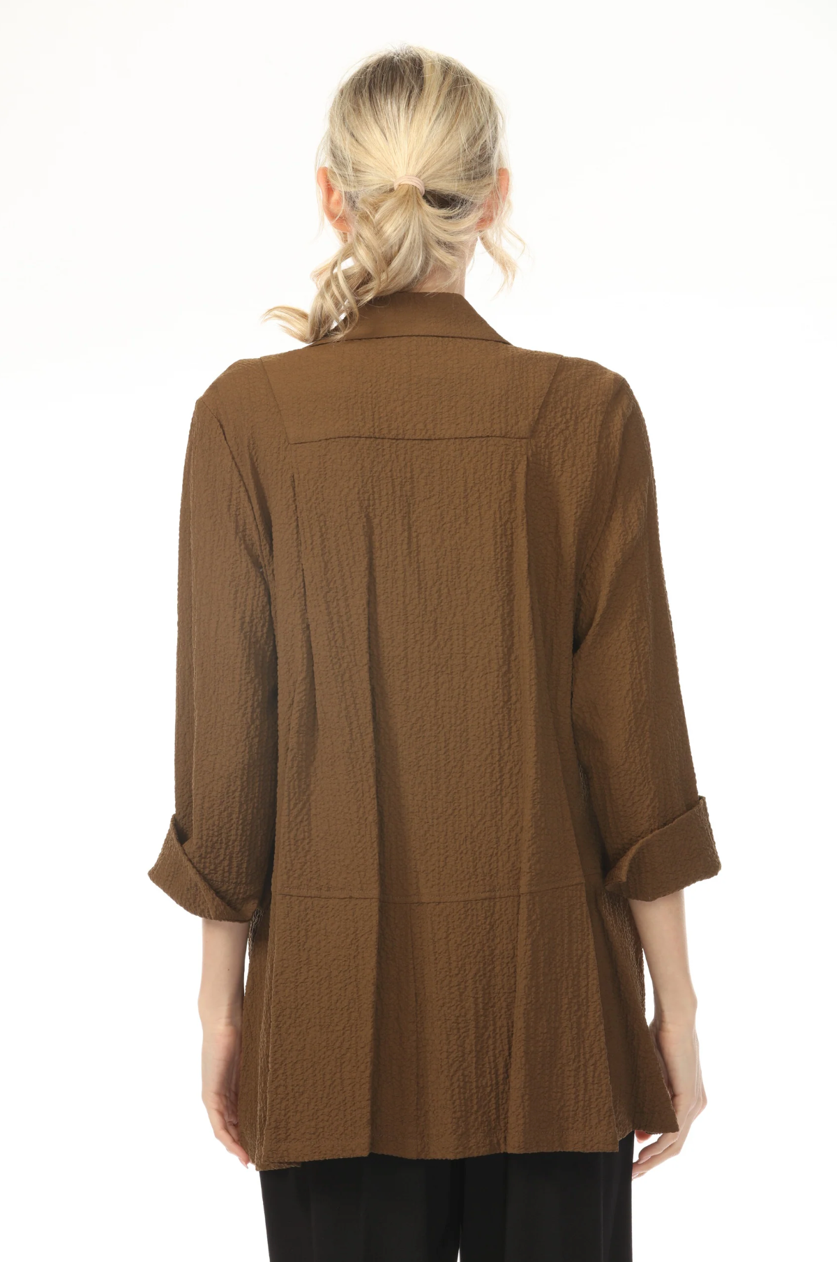 MOONLIGHT Collard Solid Color Pocket Top - 7584 - OLIVE