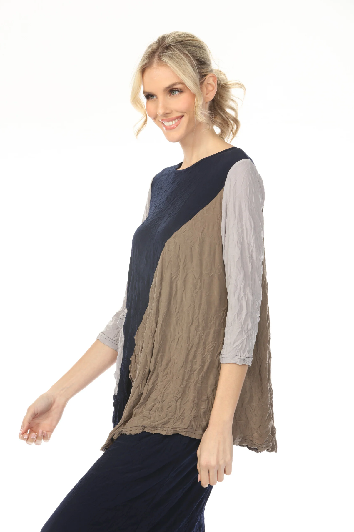 MOONLIGHT Mixed Colorblock Pocket Top - 4280