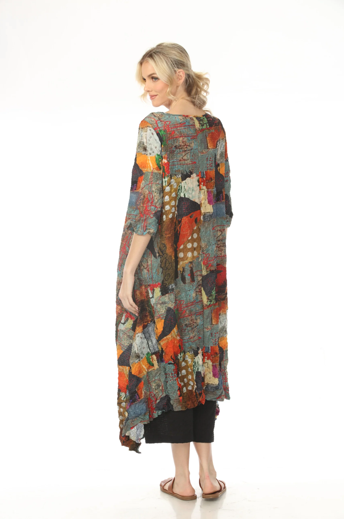 MOONLIGHT Mixed Media Cool Tone Pattern Dress - D4224PRG