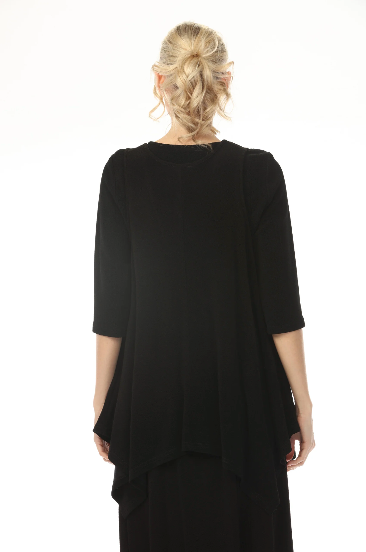 MOONLIGHT Black Long One Button Pocket Top - V1876SP