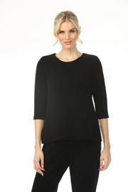 MOONLIGHT Black Relaxed Basic Staple Top - CM07
