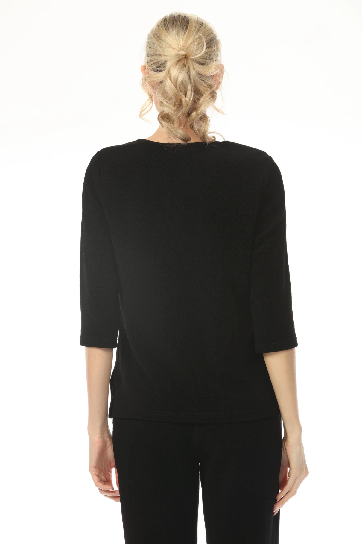 MOONLIGHT Black Relaxed Basic Staple Top - CM07