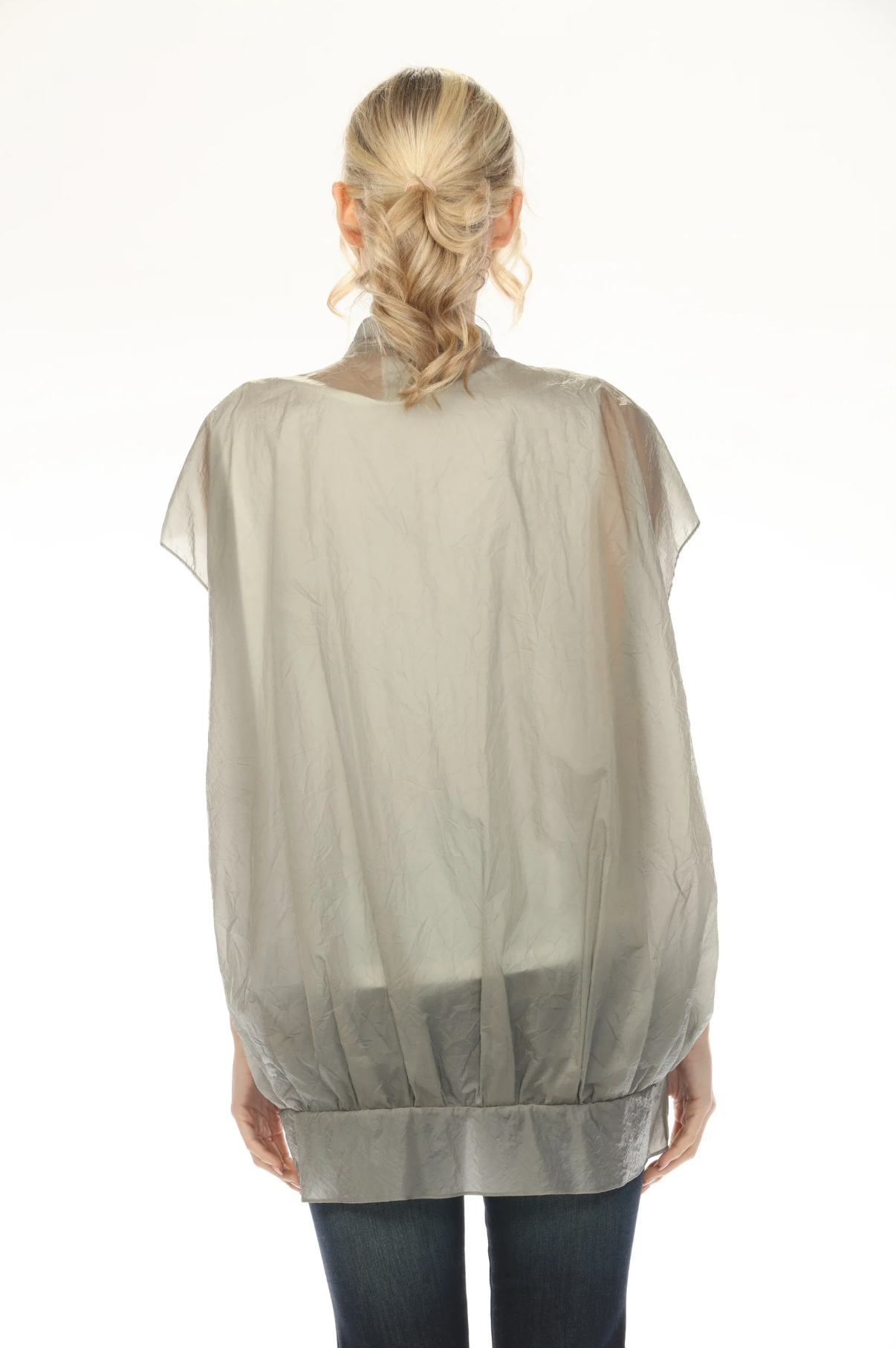 MOONLIGHT Zip Up Sheer Pocket Vest - ML001