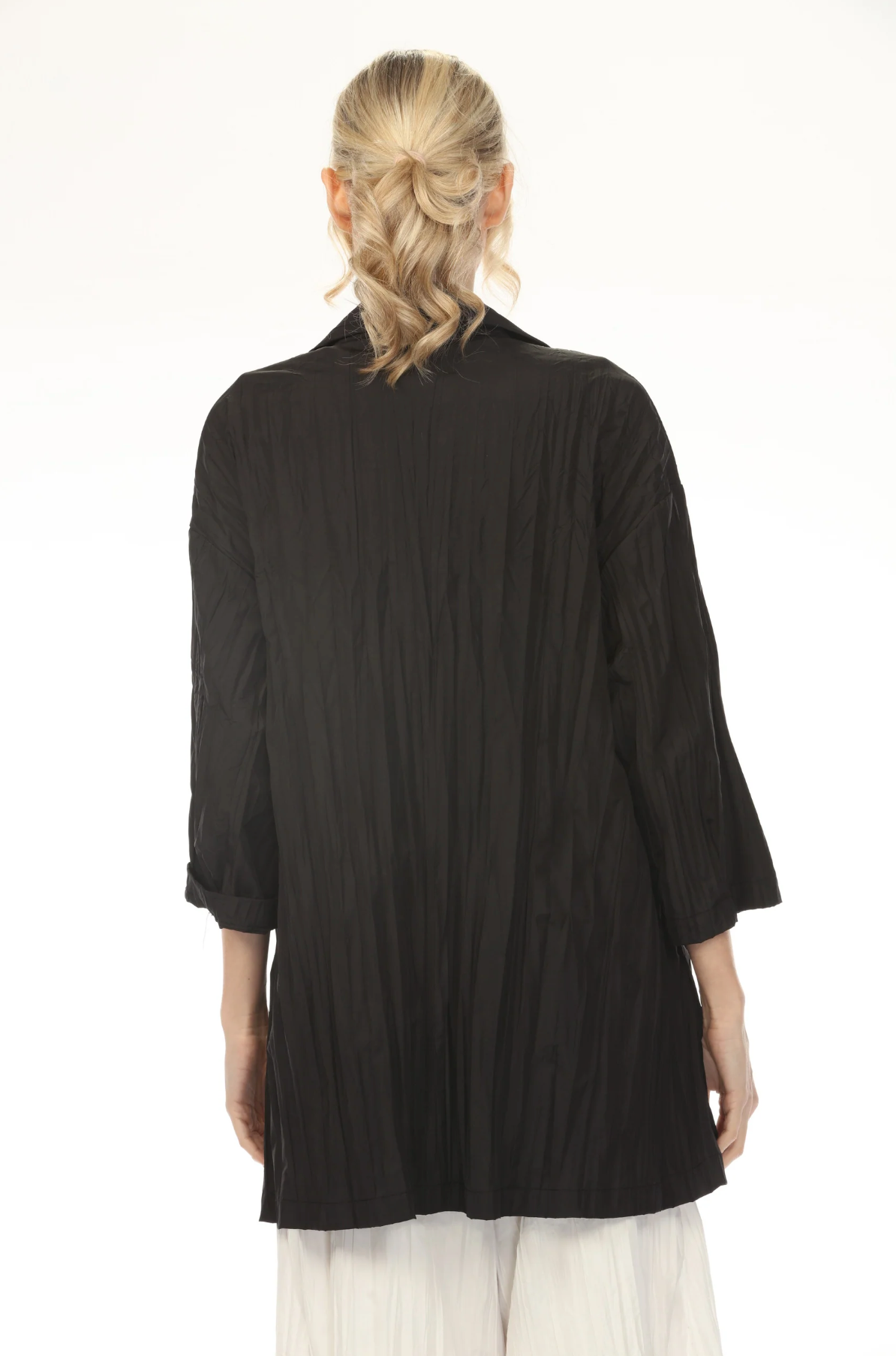 MOONLIGHT One Button Closure Solid Pocket Jacket - WJ1022 - BLACK