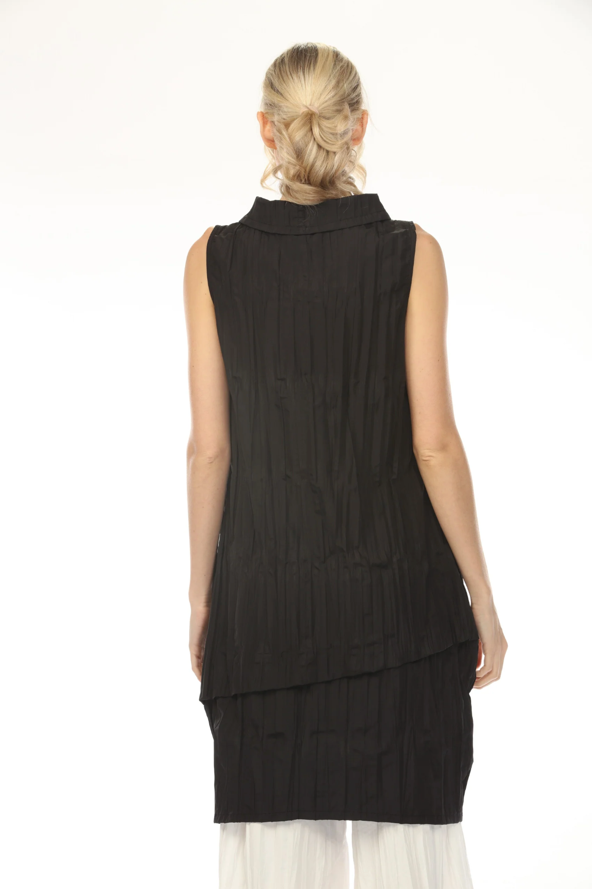 MOONLIGHT High Neck Solid Pocket Dress - WD2021 - BLACK