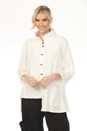 MOONLIGHT Collared Button Down Solid Top - WJ1020 - BLACK (NOT WHITE)