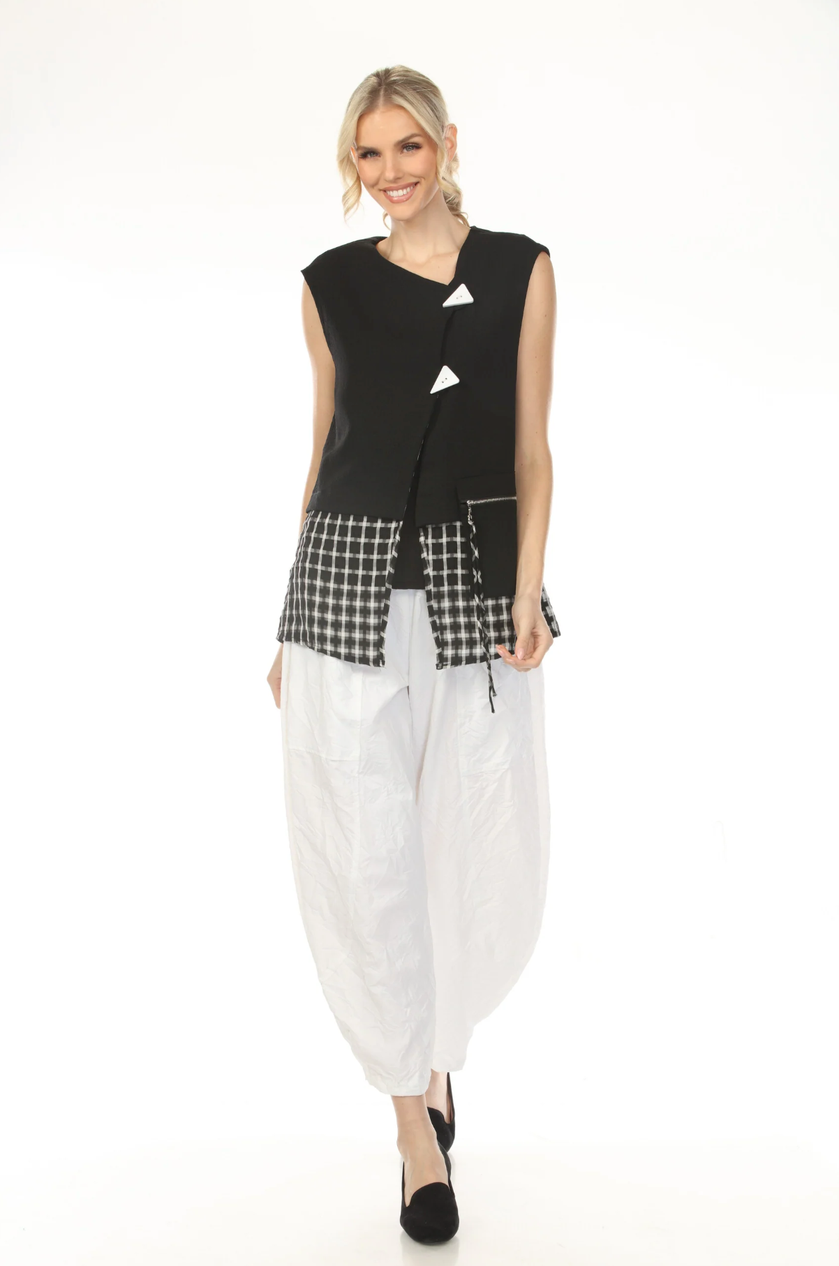 MOONLIGHT Two Button Closure Asymmetrical Top - WV2039