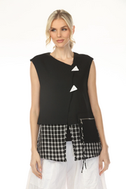 MOONLIGHT Two Button Closure Asymmetrical Top - WV2039