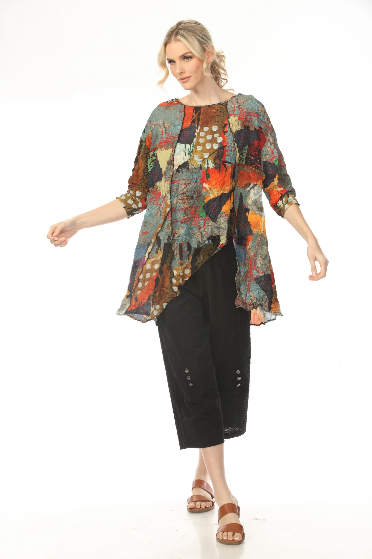 MOONLIGHT Mixed Media Long Sleeve Top - 4222