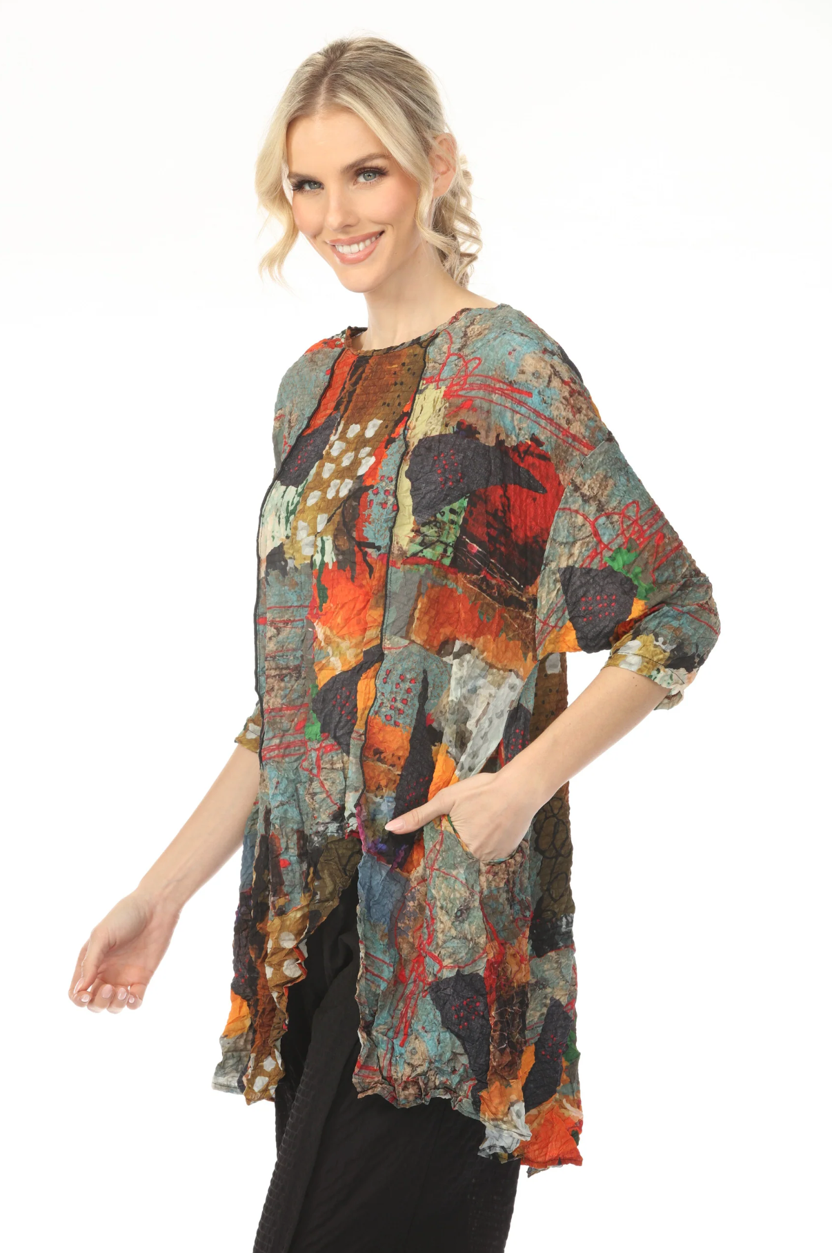 MOONLIGHT Mixed Media Long Sleeve Top - 4222
