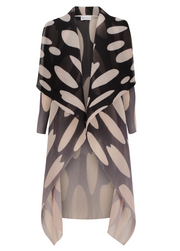 Alquema Long Collare Coat - BEIGE TO BLACK ELLIPTICAL